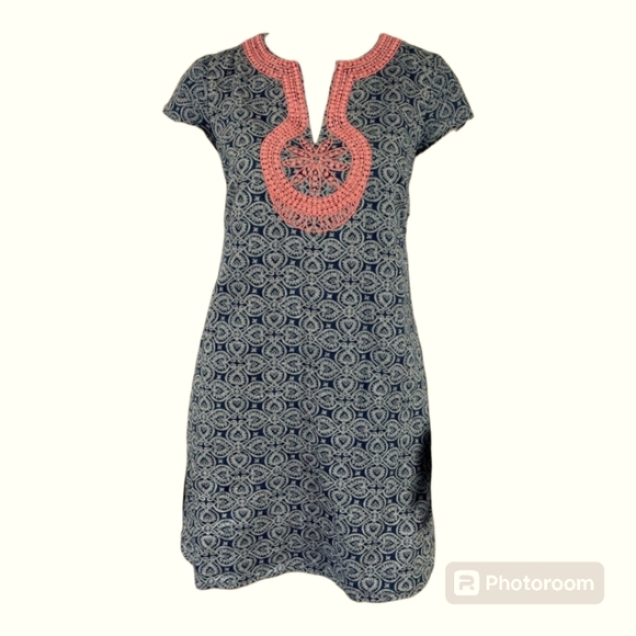 Vineyard Vines Summer shift linen blend beach vacation dress sz 12 - Picture 2 of 8